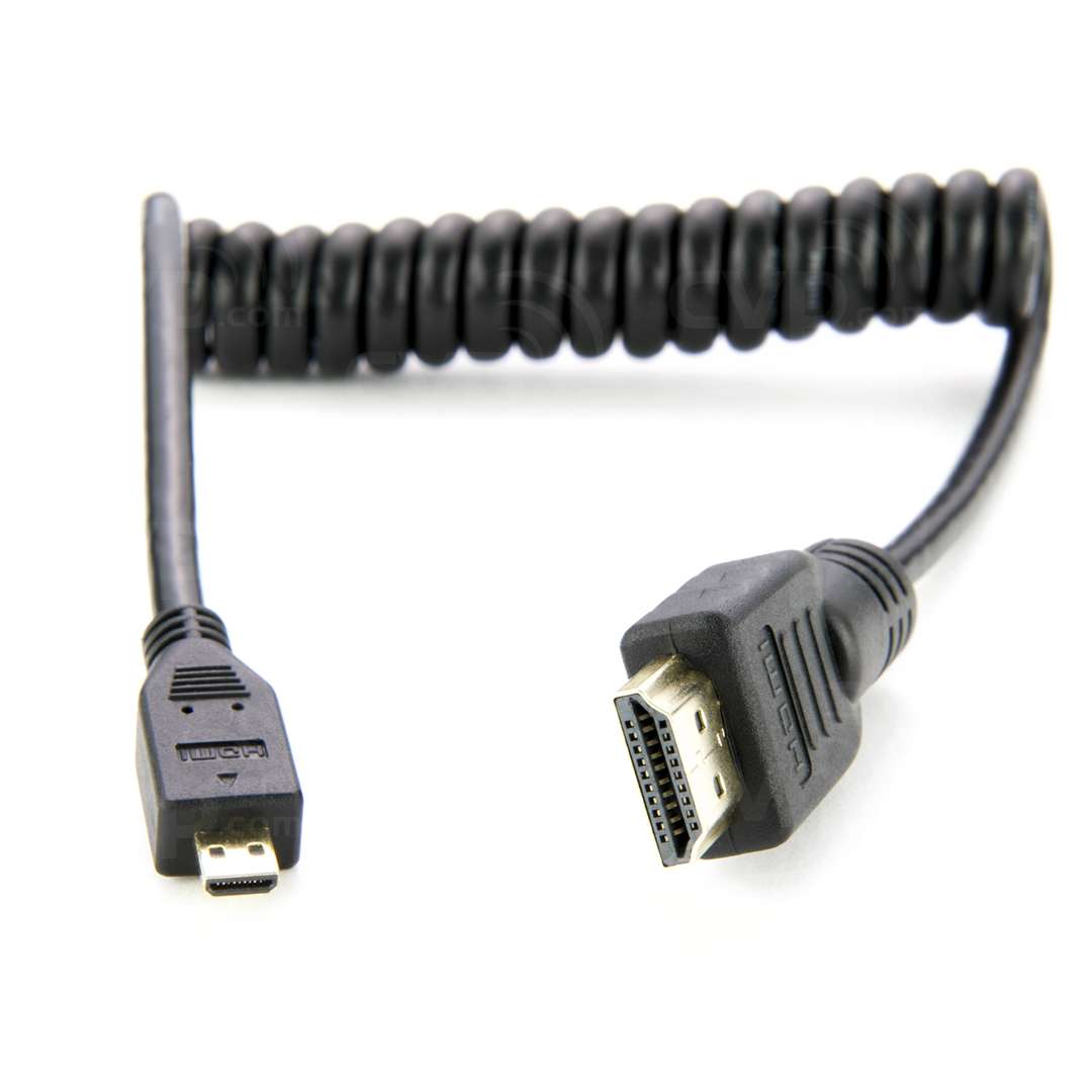 Atomos micro-HDMI to HDMI Coiled Cable 30-45 cm สาย micro-HDMI ไป HDMI จาก Atomos แบบสายสปริง ให้ความยืดหยุ่น ความยาว 30-45 ซม. ราคา 990 บาท