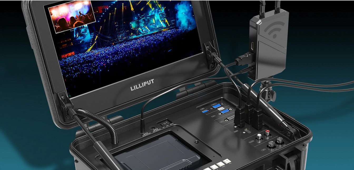 Lilliput BM120-4KS 12.5 inches 4K HDMI Broadcast Director Monitor With SDI, HDR And 3D LUTS จอมอนิเตอร์ผู้กำกับ 12.5 นิ้ว รองรับสัญญาณ 4K HDMI, SDI, VGA ใช้แบต V-Mount ได้ พร้อมเคสและรางติดอุปกรณ์เสริม ราคา 24500 บาท
