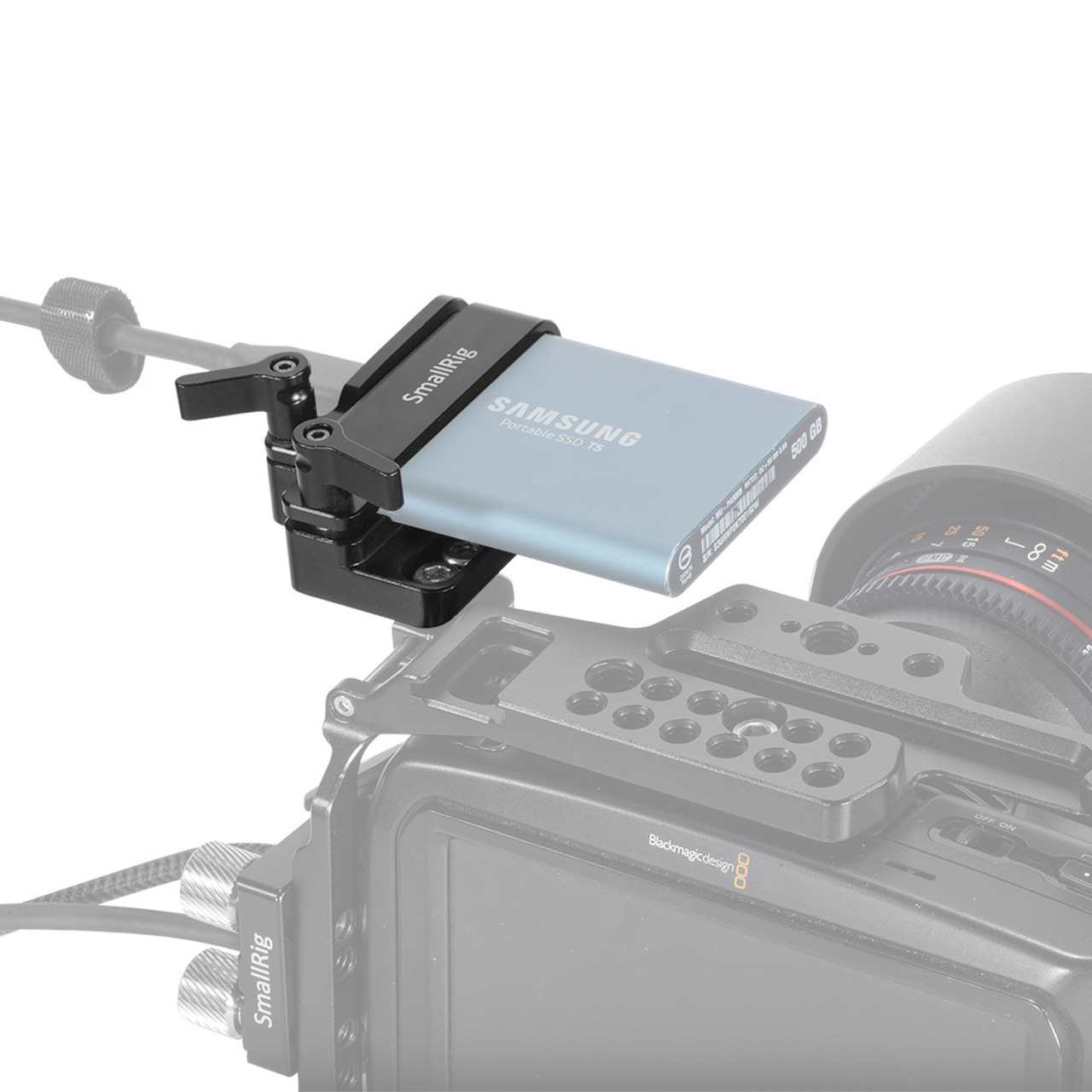 SmallRig Samsung T5 SSD Mount (New Version) 2245B  ที่ยึด SSD Samsung T5 เข้ากับชุดริก SmallRig สำหรับกล้อง Blackmagic Pocket Cinema Camera 4K / 6K ราคา 800 บาท