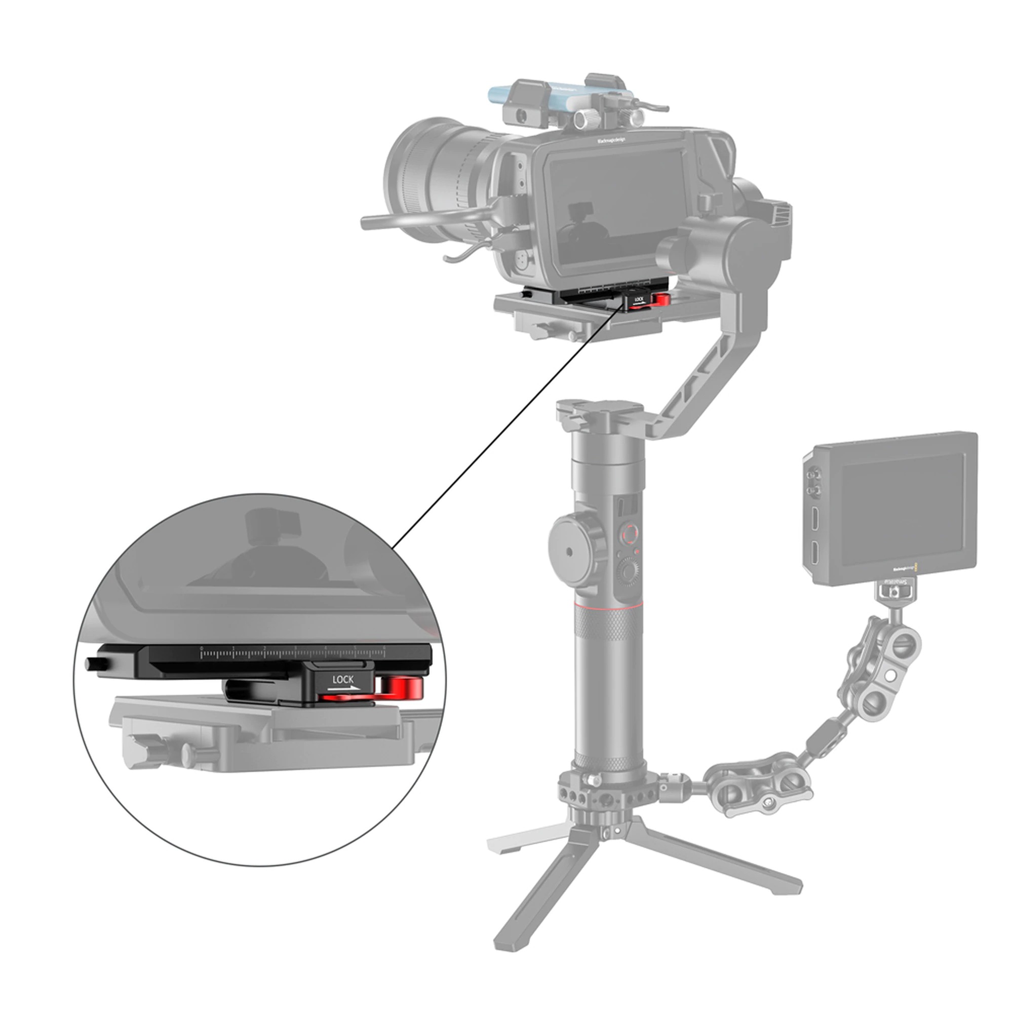 SmallRig Offset Kit for BMPCC 4K & 6K and Ronin S Crane 2 Moza Air 2 BSS2403 เพลทติดกล้อง Blackmagic Pocket 4K / 6K สำหรับติดตั้งบนกิมบอล ช่วยในการตั้งบาลานซ์ ราคา 1600 บาท