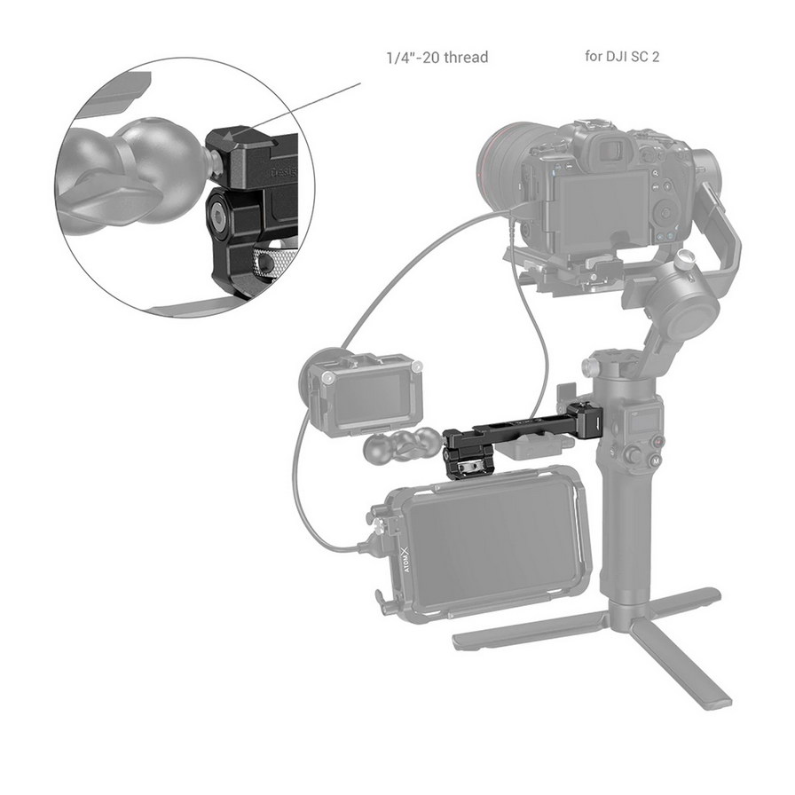 SmallRig Monitor Mount with NATO Clamp for DJI RS 2/RSC 2 3026 ที่ติดจอมอนิเตอร์สำหรับกิมบอล DJI RS2 / RSC2 ปรับมุมได้ พร้อมรูน๊อต 1/4