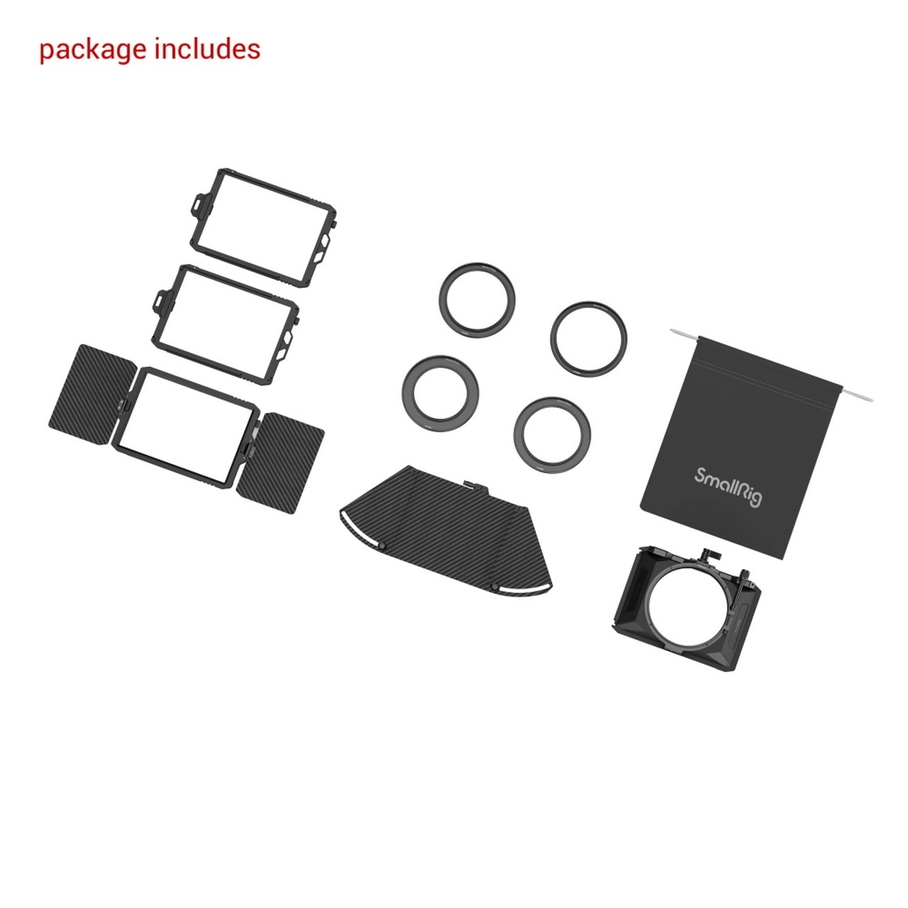 SmallRig mini Matte Box Pro 3680 แมทบ็อกซ์สำหรับชุดริกกล้อง ป้องกันแสงส่วนเกินเข้าสู่หน้าเลนส์ พร้อมถาดใส่ฟิลเตอร์ขนาด 4 x 5.65 สองแผ่น ราคา 4850 บาท