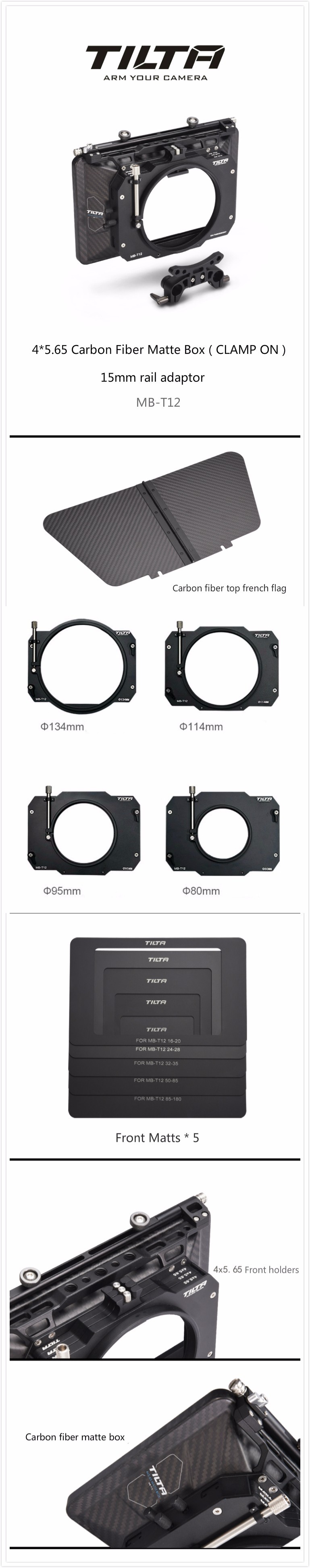 ขาย Matte Box Tilta MB-T12 4x5.65 Carbon Fiber Matte Box (CLAMP-ON) ราคา 24500 บาท