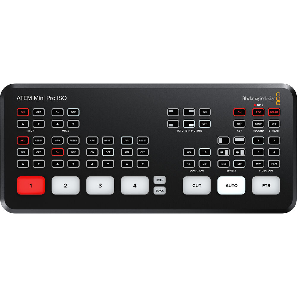 Blackmagic Design ATEM Mini Pro ISO HDMI Live Stream Switcher สวิทเชอร์สำหรับไลฟ์สด Live Streaming พร้อมบันทึกวิดีโอจากกล้องทั้ง 4 แชนแนลแยกไฟล์อิสระสำหรับนำไปตัดต่อ ราคา 31750 บาท