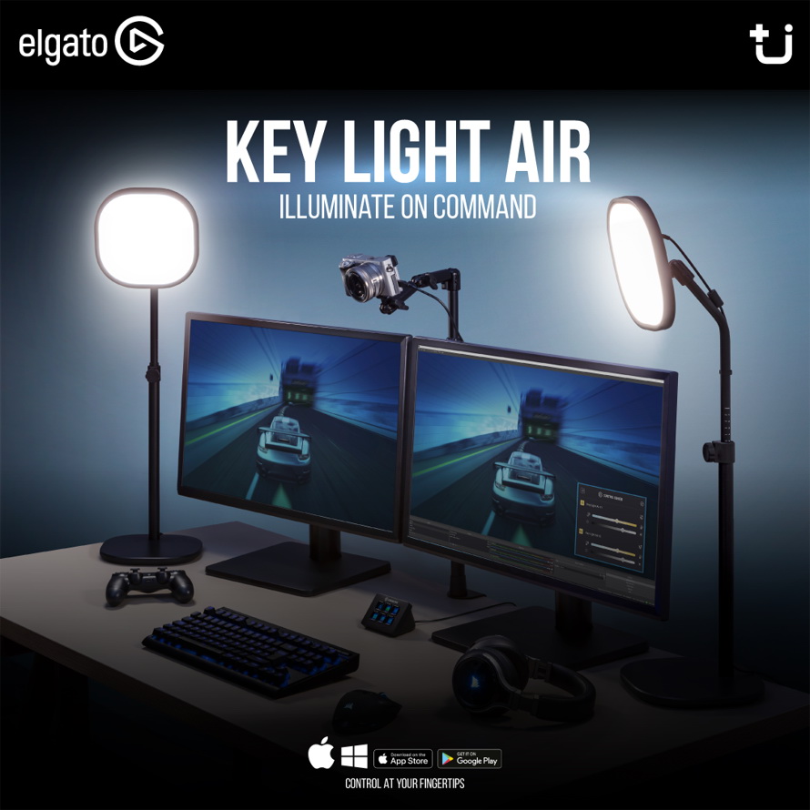 Elgato Key Light Air ไฟ LED พาเนลให้แสงนุ่มกระจาย ปรับอุณหภูมิสีได้ 2900-7000K กำลังไฟสูงสุด 1400 lumens ควบคุมจากสมาร์ทโฟน ราคา 5990 บาท