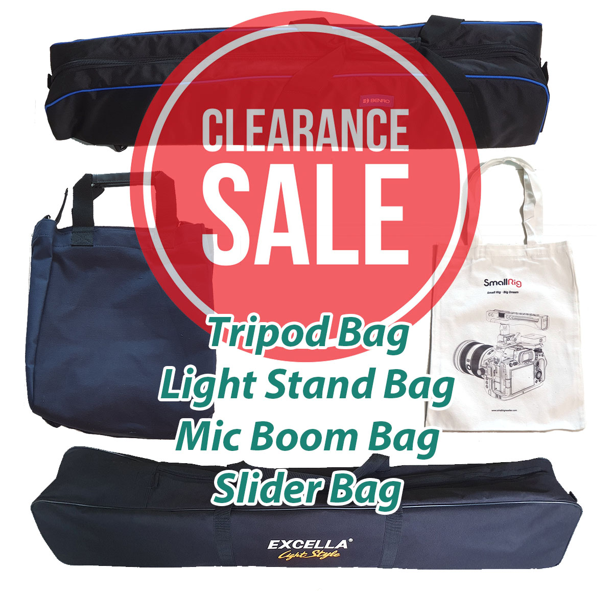 CLEARANCE SALE กระเป๋าขาตั้งกล้อง / ขาไฟ / ไมค์บูม Tripod Bag / Light Stand Bag / Mic Boom Bag / Slider Bag