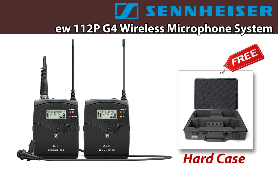 Sennheiser ew 112P G4 Camera-Mount Wireless Microphone System with ME 2-II Lavalier Mic ชุดไมค์ไวเลส แถมฟรี Hard Case ทั้งชุดราคา 22,000 บาท