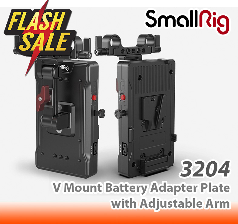 !! FLASH SALE !! SmallRig V Mount Battery Adapter Plate with Adjustable Arm 3204 เพลทแบต V-Mount สำหรับชุดริกกล้อง พร้อมช่องจ่ายไฟ ราคาพิเศษ 4,290.-