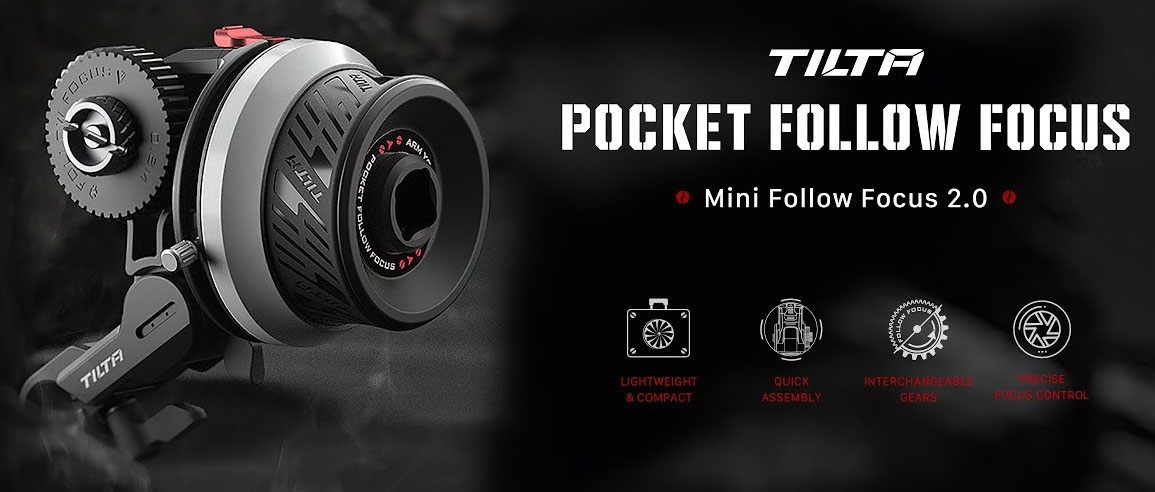 Tilta Pocket Follow Focus FF-T07 ฟอลโล่โฟกัส ระบบ Hard Stop A-B ปลดล็อคได้ พร้อม Rod 15mm ยาว 10 ซม. และเฟืองมาตรฐาน 0.8 แผ่นมาร์คแม่เหล็ก และเคสอย่างดี ราคา 3800 บาท