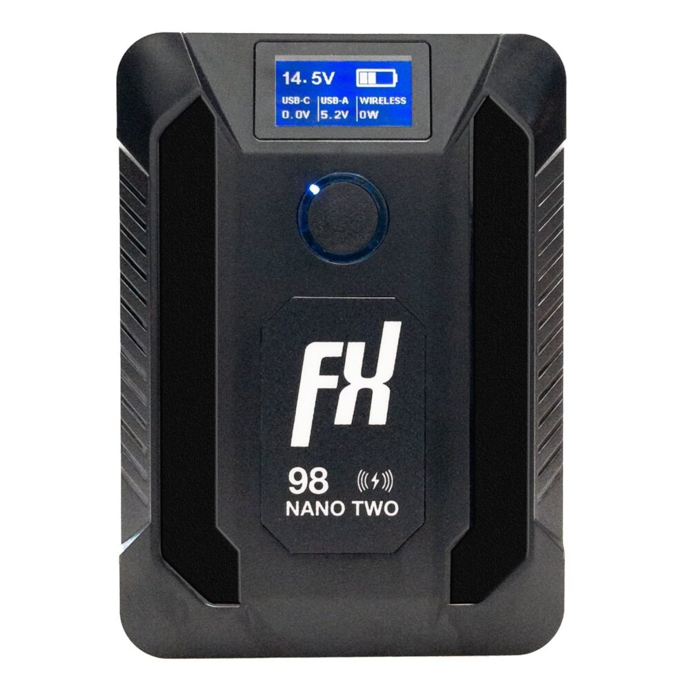 Fxlion NANO TWO WIRELESS V-Mount Battery แบตเตอรี่ V-Mount ความจุ 98 Wh พร้อมฟังก์ชั่น Wireless Charger สำหรับชาร์จมือถือ ราคา 7200 บาท