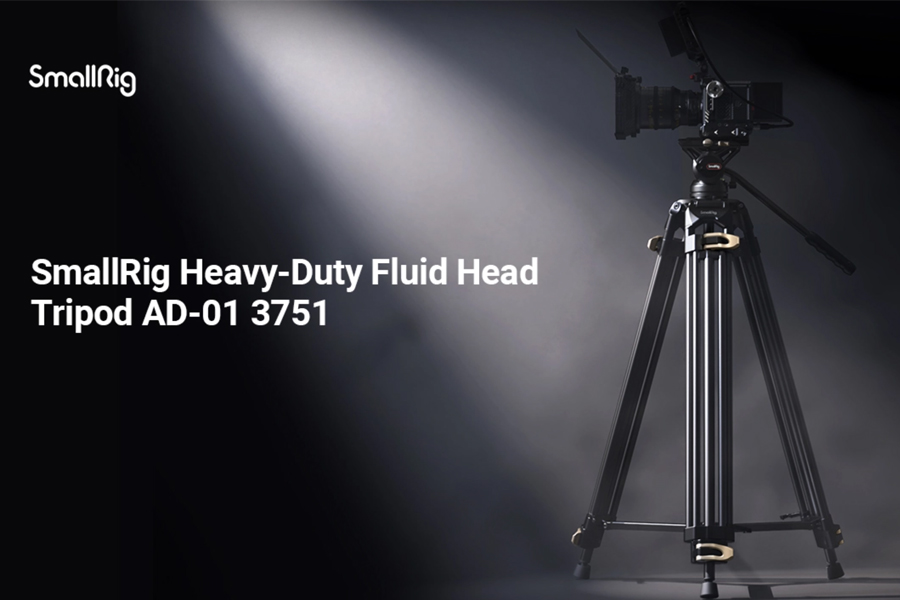 SmallRig Heavy-Duty Fluid Head Tripod AD-01 3751 ขาตั้งกล้องวิดีโอหัวน้ำมัน รองรับเพลท Manfrotto และ DJI RS2 หัวโบว์ 75 รับน้ำหนักกล้องได้ 8 กก. ระดับน้ำในตัว ขา 3 ท่อน ความสูง 85 - 186 ซม. พร้อมกระเป๋าผ้าอย่างดี